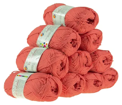 Strickwolle Cotton Queen orange koralle