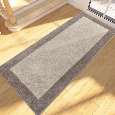 Productafbeelding van Schoonmaakmat voor binnen, 60 x 210 cm, beige, antislip, wasbaar, gangmat voor entree, keuken, hal