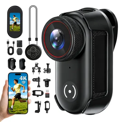 Obrázek produktu pro Mini akční kamera 4K, tělová kamera s magnetickým uchycením a 6osou stabilizací