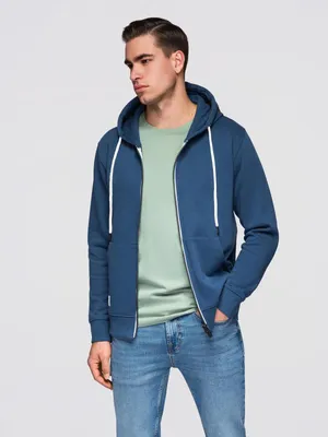 Obrázok produktu pre Mikina s kapucňou OMBRE na zips Basic OM-SSBZ-0272 tmavomodrá S