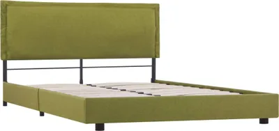 Image de vidaXL Cadre de lit Vert Tissu 140x200 cm
