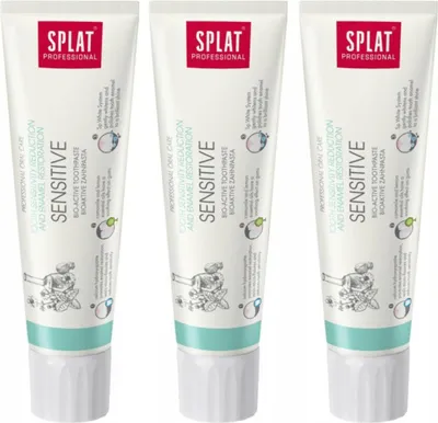 Immagine prodotto di Splat | Dentifricio - Dentifricio Professional Sensitive - 3 x 100 ml - Per denti sensibili - Ingredienti naturali - Sbiancamento delicato