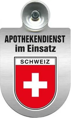 Produktbild von Einsatzschild Windschutzscheibe incl. Saugnapf - Apothekendienst im Einsatz - 309397 -  Regionen nach Wahl Color - Region Schweiz