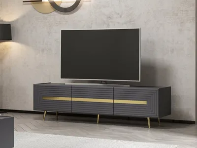 Produktbild von Skye Decor, Jose - Anthracite, TV-Einheit, Anthrazit, 100 % MELAMINBESCHICHTETE SPANPLATTEN, 180 x 42 x 50 cm