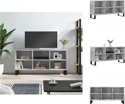 Image de vidaXL Armoire TV gris béton 103,5x30x50 cm Bois composite - Meuble TV