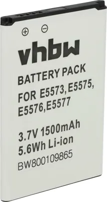 Produktbild von vhbw Akku kompatibel mit Huawei E5573, E5573S, E5575, E5573Bs-320, E5573Cs-509, E5573-856, E5573s-606 Router Modem Hotspots (1500 mAh, 3,7 V, Li-Ion)