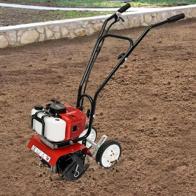 Imagen del producto de Fresadora de gasolina - Fresadora de jardín - Fresadora motorizada - Maquinaria para el laboreo del suelo - Cultivador - Motor de 52cc, 2 tiempos - Potencia: 1,9 kW