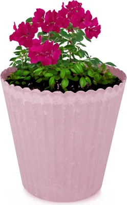 Produktbild von Blumen-Topf alt-rosa geriffelt als Outdoor Pflanzen-Topf rund 25 cm