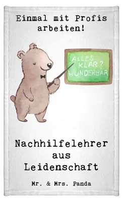 Produktbild von Mr. & Mrs. Panda Handtuch Nachhilfelehrer Leidenschaft - Weiß - Geschenk, Spruch, Nachhilfeunterricht, Mini-Handtuch, baumwolle, gäste wc, Klein, Lustig, Gästetuch