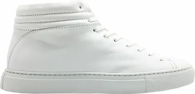 Produktbild von Damen Sneaker in Weiß mit hohem Schaft und Schnürverschluss, ausgestattet mit einer Echtgummi-Sohle