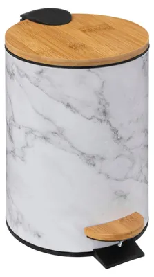 Produktbild von Abfalleimer soft close metall 3l "lea" weiß marmoreffekt - 5 five simply smart