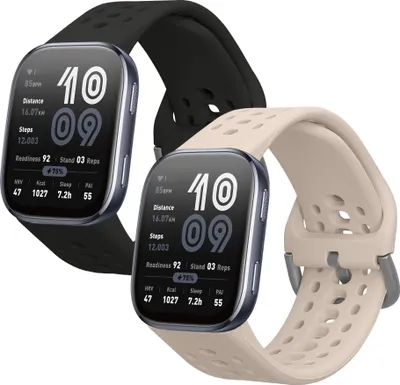 Produktbild von kwmobile 2x Uhrenarmband für 22mm Amazfit Bip 6 / Bip 5 Unity / Bip 5 / GTS 3 / Balance 2 / Helio Strap Armband - Fitnesstracker Band Set aus TPU