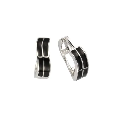 Image de Klappcreolen 925/- Sterling Silber Lack