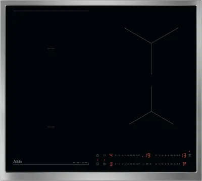 Produktbild von AEG OIO64B00XB, Schwarz, Edelstahl, Integriert, 60 cm, Zonen-Induktionskochfeld, Glaskeramik, 4 Zone(n)