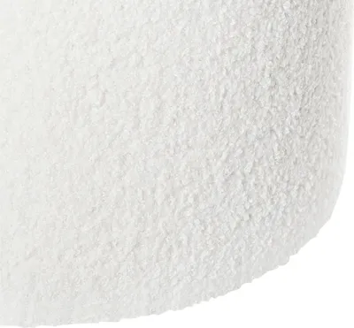 Produktbild von BELIANI Pouf Cremeweiß Bouclé Stoffbezug 38 x 57 x 46 cm Teddy-Optik Modernes Design für Wohnzimmer Schlafzimmer Esszimmer Garderobe Flur Schminktisch