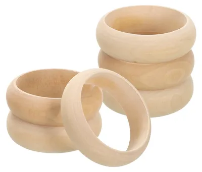 Houten armbanden 6 Stück 85 mm Ø für DIY Schmuck