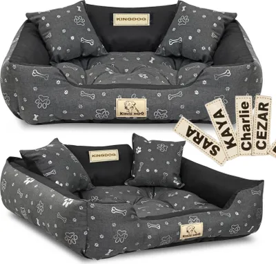 Immagine prodotto di Letto per cani KINGDOG Kennel 75x65 cm personalizzato impermeabile con ossa d'argento