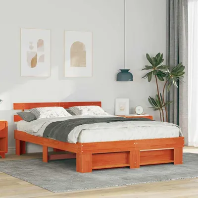 Produktbild von Möbel Bettgestell Wachsbraun 150 x 200 cm Massivholz Kiefer - Klassische Betten 872481