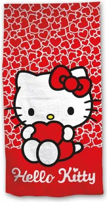 Produktbild von Hello Kitty Strandtuch 140x70 cm Weiches Badehandtuch für Fans