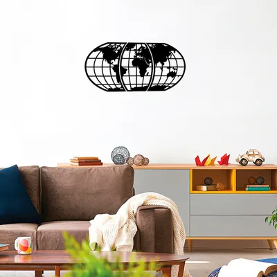 Immagine prodotto di Wallity, Dünya- SKL1404, Nero, Altre decorazioni per la casa, 116 x 58 cm, 100% legno (spessore: 8 mm)