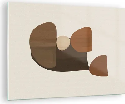 Produktbild von Bilder auf glas - Einteilig - Abstraktion Braun Minimalismus - 70x50cm - Glasbilder - Wandbilder - Bilder - Wanddekoration aus Glas - Glas Bilder - Wandbild auf Glas - GAA70x50-4212