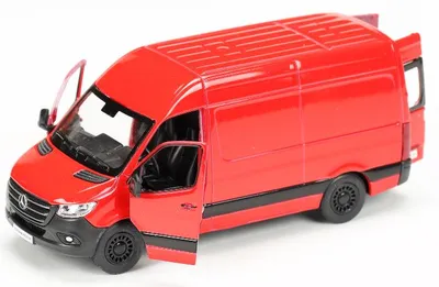 Produktbild von Kinsmart Mercedes-Benz Sprinter Metallauto mit Pull-Back-Antrieb, rot