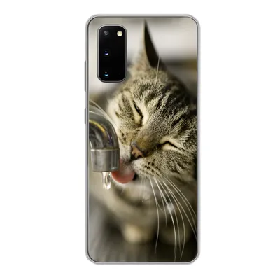Produktbild von MuchoWow® Handyhülle Schutzhülle Hülle für Samsung Galaxy S20 Katze - Wasserhahn - Getränk Silikon Softcase Handy Hülle - Bild