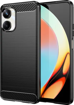Produktbild von Realme 10 Pro Hülle, Carbon-Faser TPU Silikon Stoßfest Schutzhülle für Realme 10 Pro Schwarz