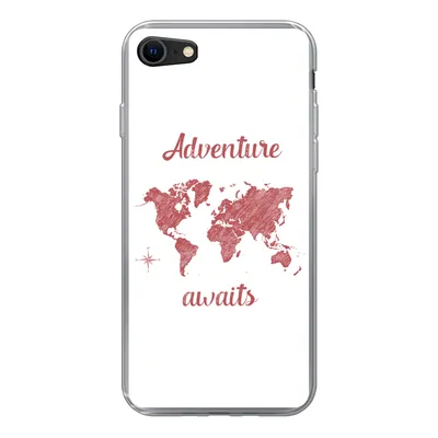 Produktbild von MuchoWow® Handyhülle Schutzhülle Hülle für iPhone 7 Karte - Sprichwörter - Rosa Silikon Softcase Handy Hülle - Kartenhalter