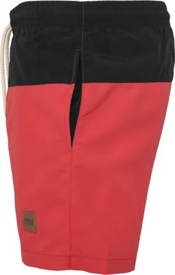 Produktbild von Urban Classics - BLOCK Swim Badeshorts schwarz / rot - S