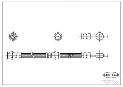 Produktbild von CORTECO 19033500 Bremsschlauch Hinten für HYUNDAI SANTA FÉ I (SM)