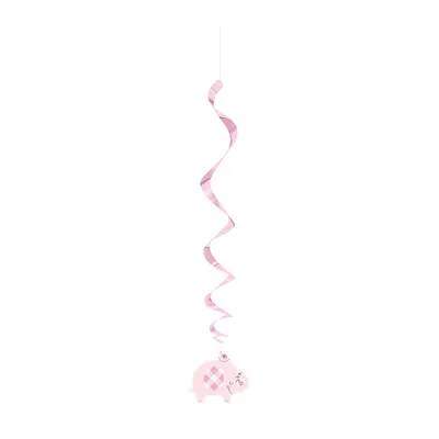 Obrázek produktu pro Elefant Floral Swirldeko, 66 cm, 3 kusy | Růžová