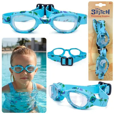 Produktbild von Disney Stitch verstellbare Schwimmbrille für Kinder, Anti-Fog, Silikon-Schwimmbrille für Mädchen