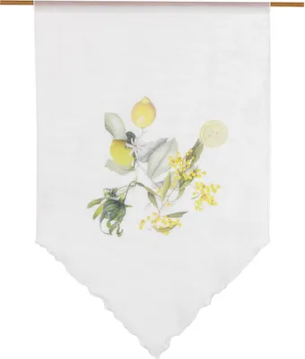 Produktbild von Design Kuvert bedruckt Zitrone gelb Scheibengardine Bistrogardine BxH 60x90cm