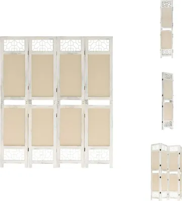 Obrázek produktu pro vidaXL 4-dílný dělič místností krémový 140x165 cm látka - Dělič místností