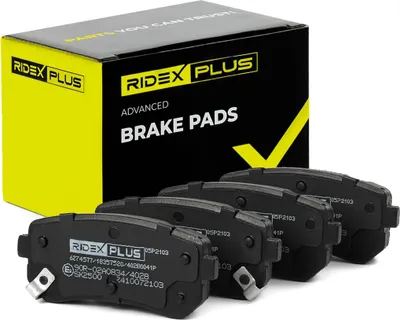 Produktbild von RIDEX PLUS 402B0041P Bremsbeläge Satz Hinten Bremsklötze für VW Golf IV Schrägheck (1J1) Golf V Schrägheck (1K1) POLO (9N) GOLF VI (5K1)