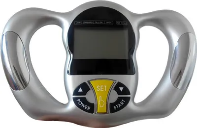 Produktbild von Handgehaltener Körperfetttester mit LCD-Display, großer Bildschirm, hochpräzise und leicht ablesbare multifunktionale BMI-Messgeräte, Körperfettmonitor