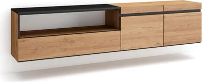 Produktbild von TV-Schrank, Lowboard, 200x35x45cm, Für TV-Geräte bis zu 80", Hängend, Eiche farbe