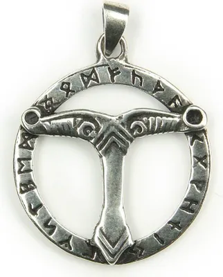 Produktbild von Runen Irminsul Amulett 925 Silber 2,4cm Kettenanhänger Keltisches Talisman 3912
