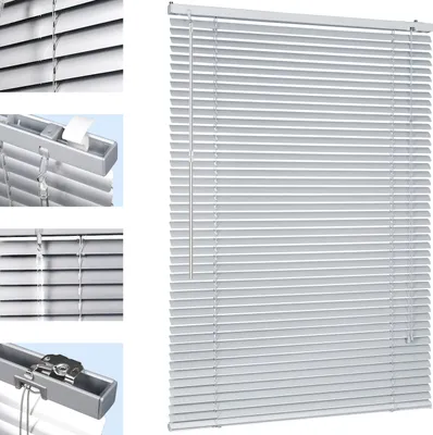 Produktbild von Sekey Alu-Jalousie Silver 60×220 cm Aluminium-Jalousie ohne Bohren 25mm Alu-Lamelle Fenster Rollo Klemmfix inkl Montagematerial