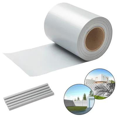 Produktbild von Fiqops 4x 70m Sichtschutzfolie Gartenfreude Folie PVC Zaun Folie SichtschutzStreifen,Grau