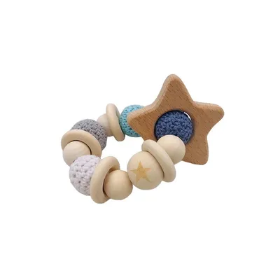 Produktbild von Greifling Beißring Baby Rasselring Greißring Blau