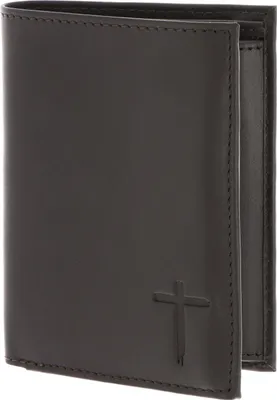 Produktbild von oxmox Leder Geldbörse Leather RFID Protect Kombibörse Freedom Cross Embossed Brown dunkelbraun