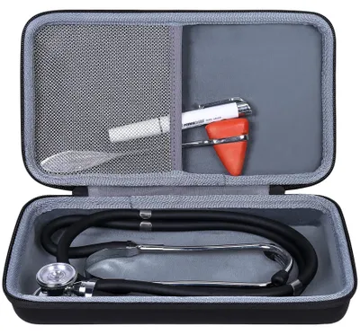 Productafbeelding van co2CREA Hart-etui voor 3M Littmann Classic II III stethoscoop S.E.2201 / MDF Acoustica luxueus/Cardiology IV 6152, lichtgewicht, dubbelkop stethoscoop, etui, draagtas (alleen tas)