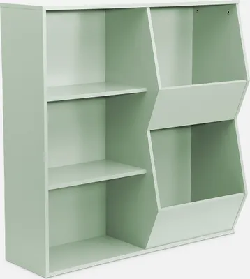 Immagine prodotto di Contenitore per bambini, 3 ripiani e 2 vani portaoggetti, Verde