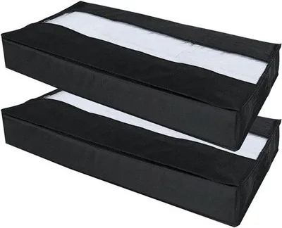 Obrázok produktu pre Úložný box pod posteľ 100 x 50 x 15 cm, čierny, s uchom