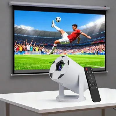 Obrázek produktu pro HY300 PRO Mini projektor 4K 1080P – Bezdrátový projektor s Androidem 11, Wi-Fi 6, Bluetooth 5.0, Airplay a Miracast – Přenosný