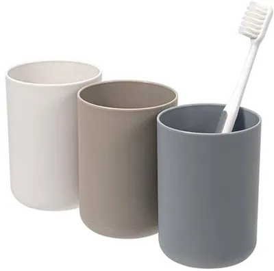Produktbild von Ultiluxe Tandenborstelbekers - 3 Stück - Tandenborstelhalter - Badezimmerbecher - Stapelbar - Kunststoff - Weiß