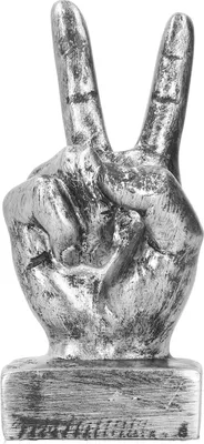 Produktbild von Harzfinger Geste Skulptur kreative Statue Home Office Desktop Bücherregal Ornament Dekorsilver