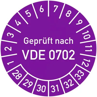 Produktbild von Dreifke® Prüfplakette  nach VDE 0702, 2028-2033, Dokumentenf., Ø 30mm,...